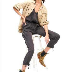 Free People Utility Jumpsuit Romper Jumper Grey